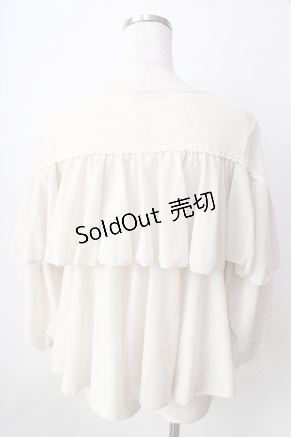 画像2: 【SALE】axes femme POETIQUE / フラワーモチーフドットチュールトップス  生成り Y-25-09-05-036-AX-TO-SZ-ZT221 (2)