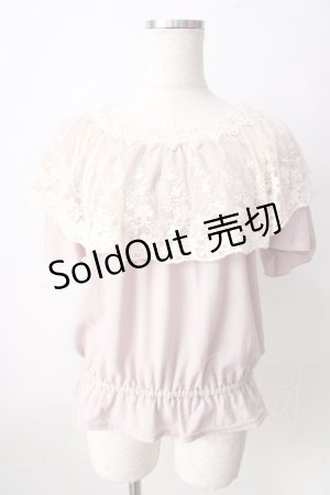 画像: axes femme / レース襟デザインプルオーバー  ピンク Y-25-09-05-048-AX-TO-SZ-ZY