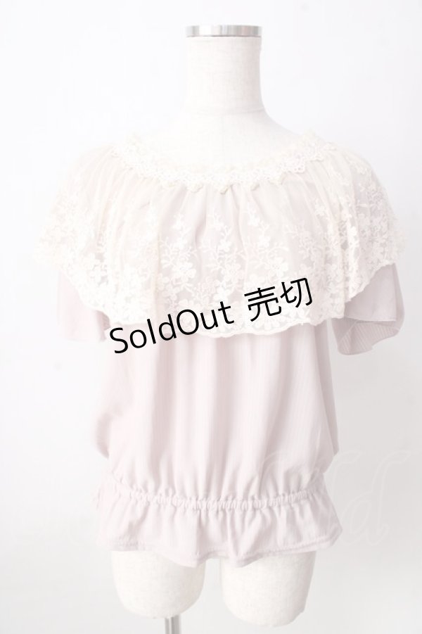 画像1: axes femme / レース襟デザインプルオーバー  ピンク Y-25-09-05-048-AX-TO-SZ-ZY (1)