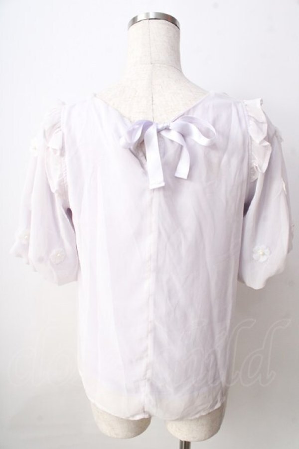 画像2: axes femme POETIQUE / フラワーモチーフシフォントップス  ラベンダー Y-25-09-05-049-AX-TO-SZ-ZY (2)