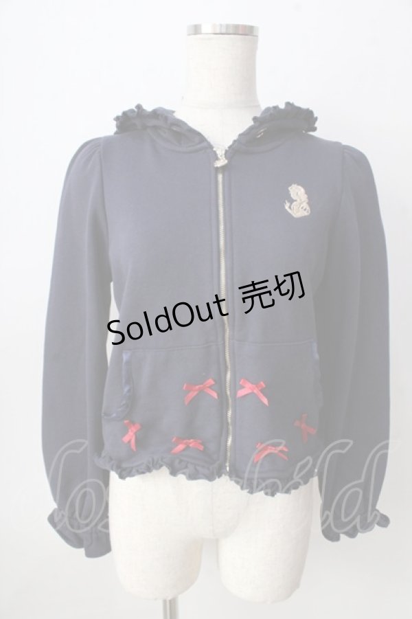 画像1: Maison de FLEUR / SnowWhiteジップパーカー  紺 Y-25-09-05-051-LO-TO-SZ-ZY (1)