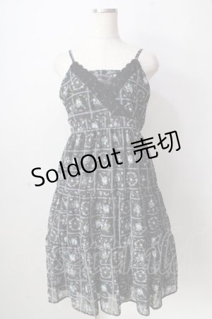 画像: axes femme / 香水瓶柄キャミワンピース  黒 Y-25-09-05-060-AX-OP-SZ-ZY