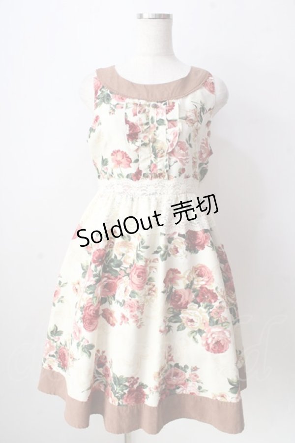 画像1: axes femme / 大花柄タンクワンピース  生成り Y-25-09-05-064-AX-OP-SZ-ZY (1)