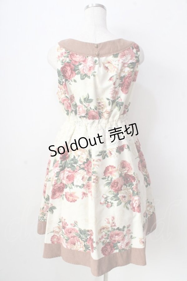 画像2: axes femme / 大花柄タンクワンピース  生成り Y-25-09-05-064-AX-OP-SZ-ZY (2)