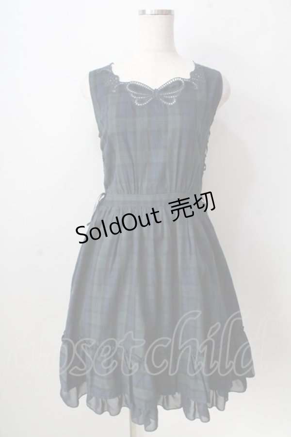 画像1: axes femme POETIQUE / カットワーク刺繍コットンワンピース  グリーン Y-25-09-05-065-AX-OP-SZ-ZY (1)