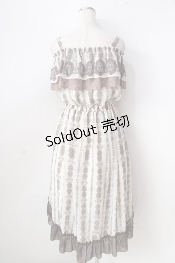 画像2: axes femme / オフショルプリントワンピース  生成り Y-25-09-05-066-AX-OP-SZ-ZY (2)