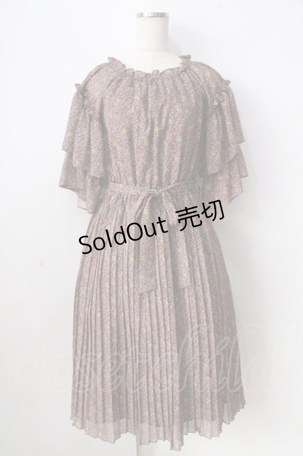 画像1: 【SALE】axes femme / 小花柄ロングワンピース  ブラウン Y-25-09-05-067-AX-OP-SZ-ZT198 (1)