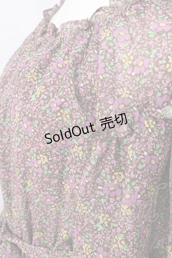 画像3: 【SALE】axes femme / 小花柄ロングワンピース  ブラウン Y-25-09-05-067-AX-OP-SZ-ZT198 (3)