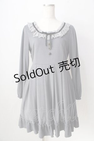 画像: axes femme / ベロアリボンニットワンピース  グレー Y-25-09-05-069-AX-OP-SZ-ZY