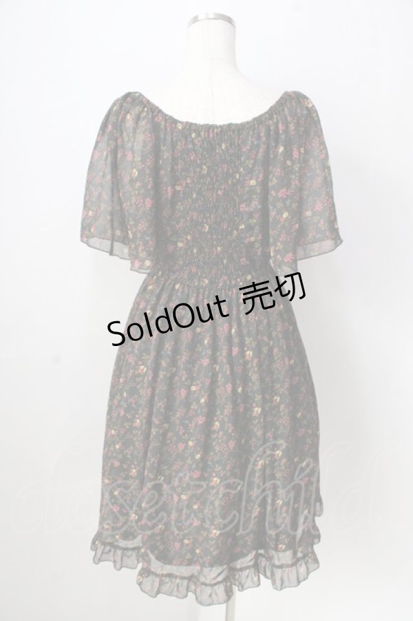 画像2: axes femme / 小花柄シフォンワンピース  グリーン Y-25-09-05-070-AX-OP-SZ-ZY (2)