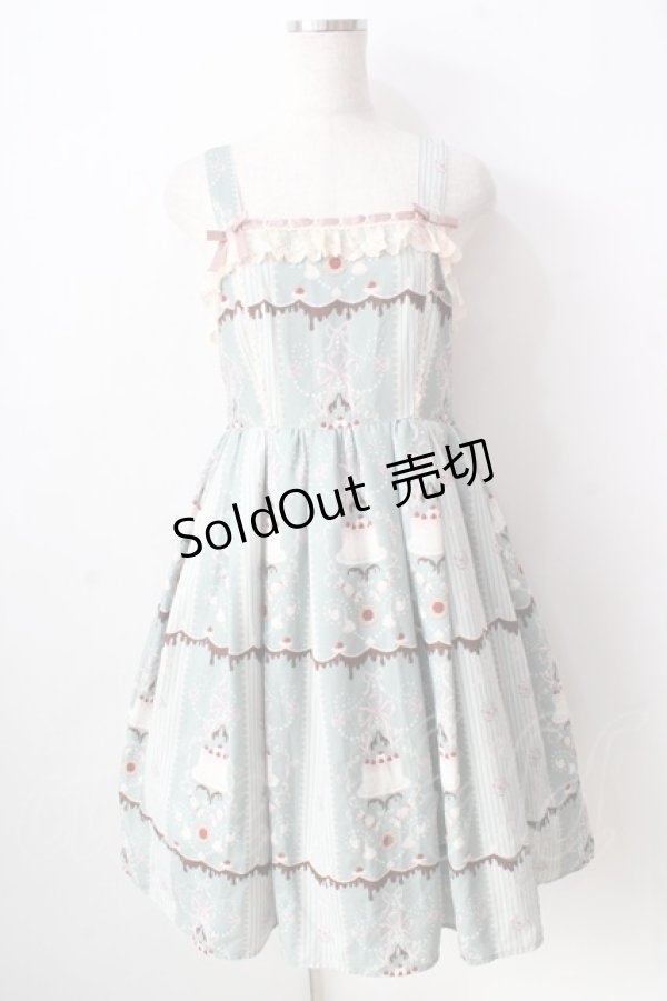 画像1: axes femme kawaii / お菓子柄ジャンパースカート  グリーン Y-25-09-05-075-AX-OP-SZ-ZY (1)