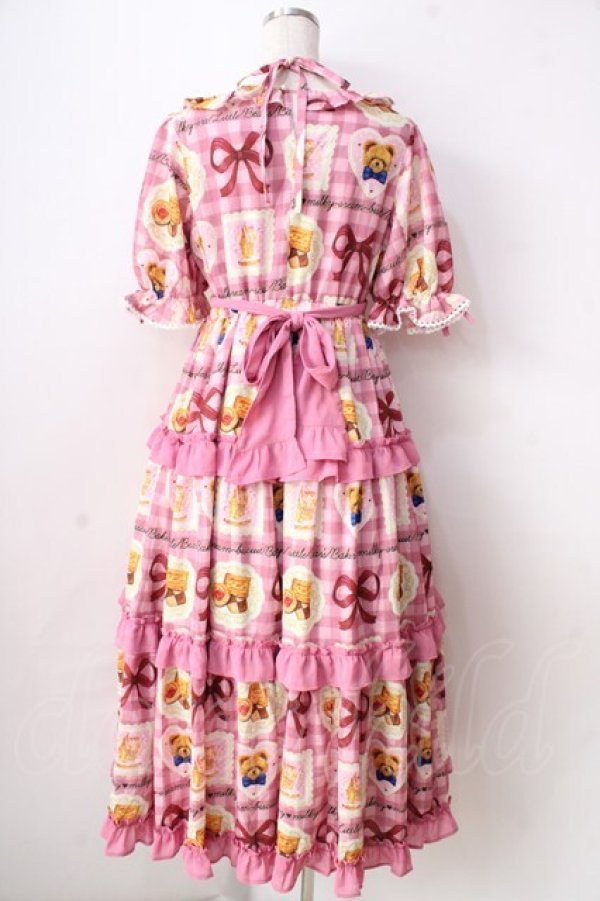画像2: axes femme kawaii / ベアズベーカリー柄ロングワンピース  ピンク Y-25-09-05-078-AX-OP-SZ-ZY (2)