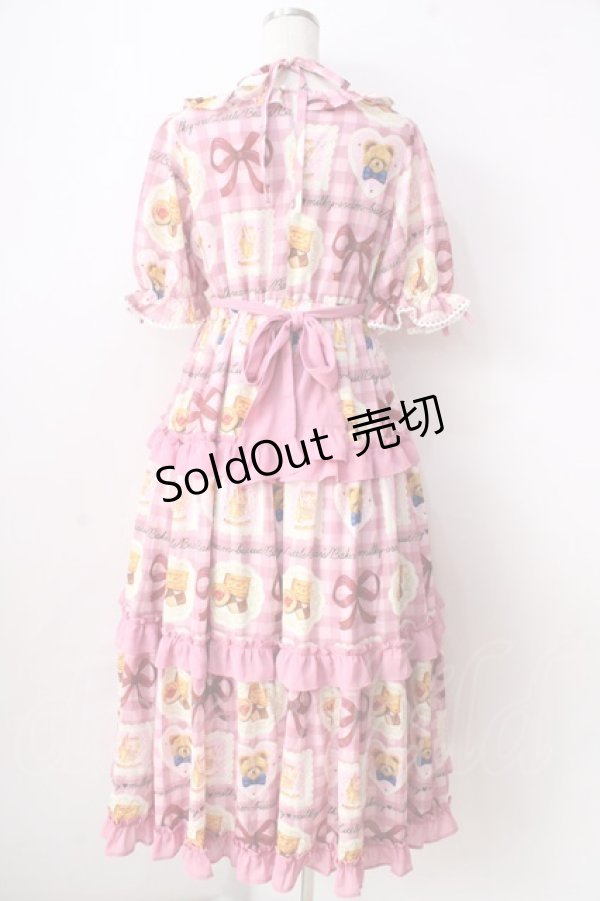 画像2: axes femme kawaii / ベアズベーカリー柄ロングワンピース  ピンク Y-25-09-05-078-AX-OP-SZ-ZH (2)