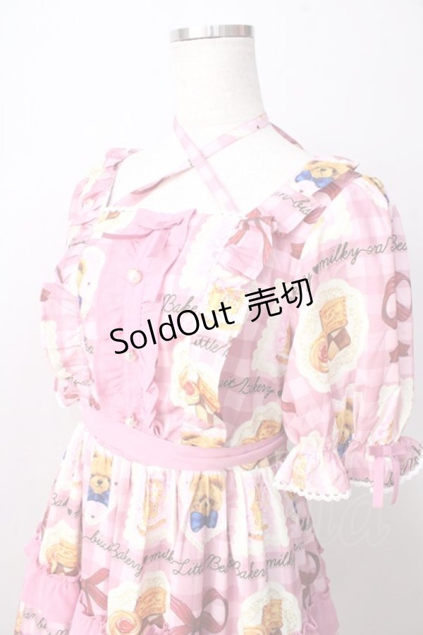 画像3: axes femme kawaii / ベアズベーカリー柄ロングワンピース  ピンク Y-25-09-05-078-AX-OP-SZ-ZH (3)