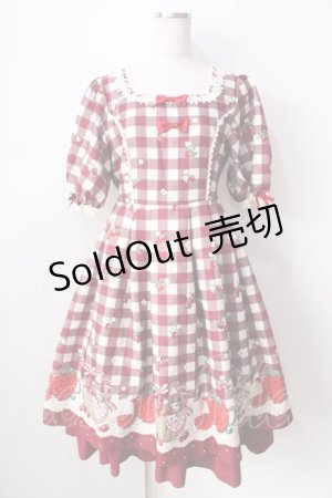 画像: axes femme kawaii / ベリーズピクニックワンピース  赤 Y-25-09-05-080-AX-OP-SZ-ZY