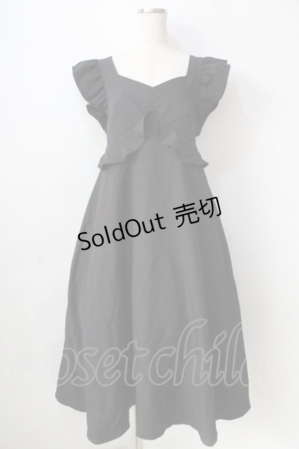 画像1: DearMyLove / バックリボンフリルジャンスカ  黒 Y-25-09-05-081-EL-OP-SZ-ZY (1)