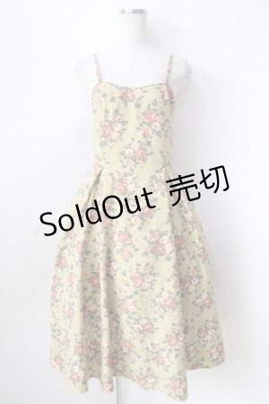画像: an another angelus / ローズ柄コルセット切替ワンピース  イエロー Y-25-09-05-082-CA-OP-SZ-ZY