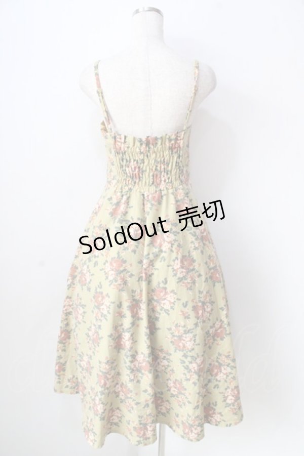 画像2: an another angelus / ローズ柄コルセット切替ワンピース  イエロー Y-25-09-05-082-CA-OP-SZ-ZY (2)