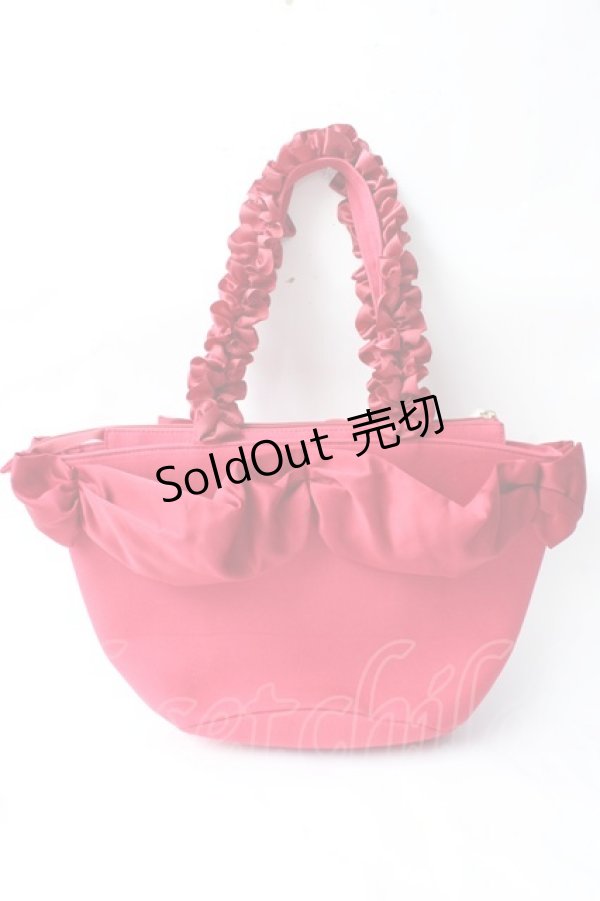 画像2: Maison de FLEUR / 白雪姫フリルハンドルトートバッグ  赤 Y-25-09-05-009-LO-BG-SZ-ZY (2)