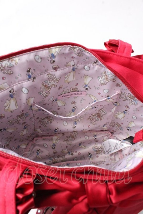 画像3: Maison de FLEUR / 白雪姫フリルハンドルトートバッグ  赤 Y-25-09-05-009-LO-BG-SZ-ZY (3)