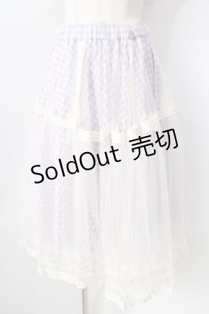 画像: axes femme POETIQUE / ギンガムチュールスカート  ラベンダー Y-25-09-05-096-AX-SK-SZ-ZH