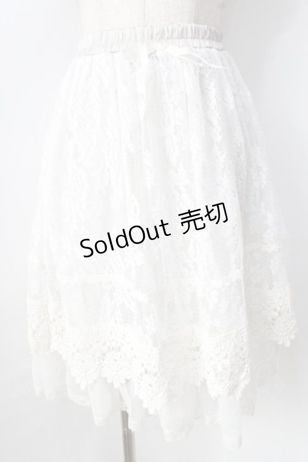 画像1: axes femme / レース使いミディスカート  黒 Y-25-09-05-101-AX-SK-SZ-ZY (1)