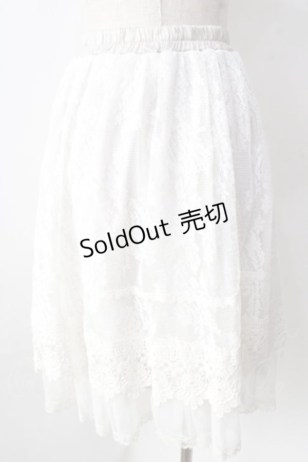 画像2: axes femme / レース使いミディスカート  黒 Y-25-09-05-101-AX-SK-SZ-ZY (2)