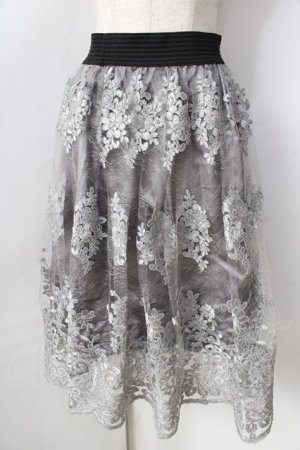 画像: axes femme / コードレーススカート  グレー Y-25-09-05-106-AX-SK-SZ-ZY