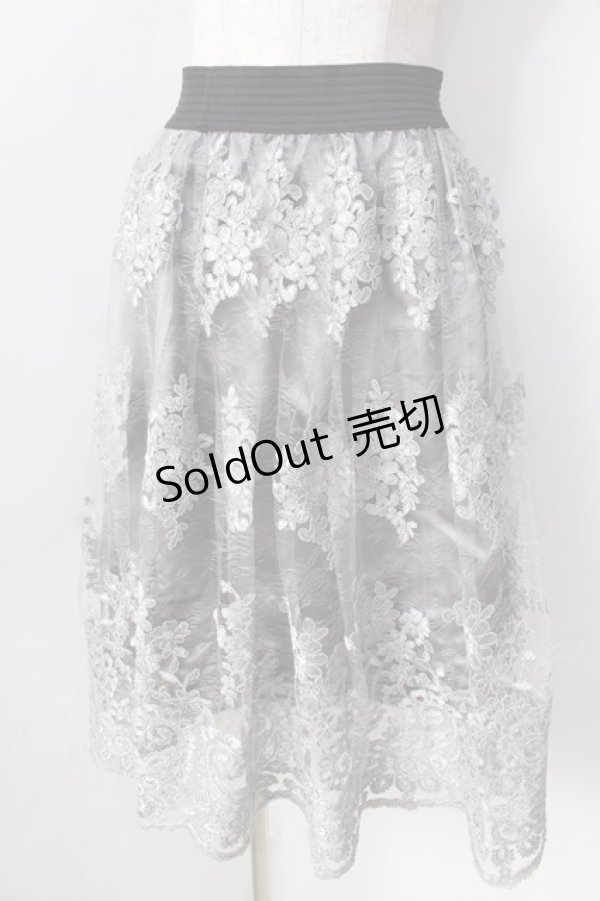 画像1: axes femme / コードレーススカート  グレー Y-25-09-05-106-AX-SK-SZ-ZT162 (1)