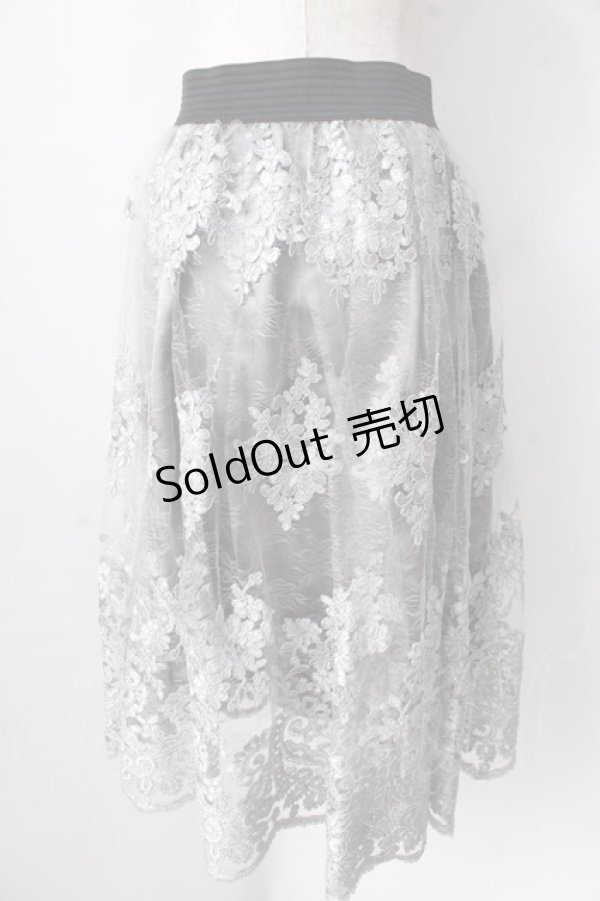 画像2: axes femme / コードレーススカート  グレー Y-25-09-05-106-AX-SK-SZ-ZT162 (2)