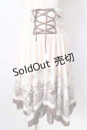 画像: axes femme POETIQUE / 遊園地柄2WAYスカート  生成り Y-25-09-05-108-AX-SK-SZ-ZY