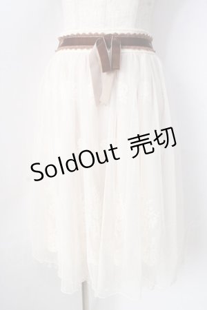 画像: axes femme / レース使いチュールスカート  生成り Y-25-09-05-110-AX-SK-SZ-ZY