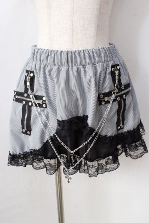 画像: ACDC RAG / Wクロススカート  ブラック×ホワイト Y-25-09-05-112-PU-SK-SZ-ZY