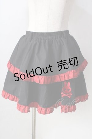 画像: ACDC RAG / PUNKYバニースカート  ブラック×レッド Y-25-09-05-114-PU-SK-SZ-ZY