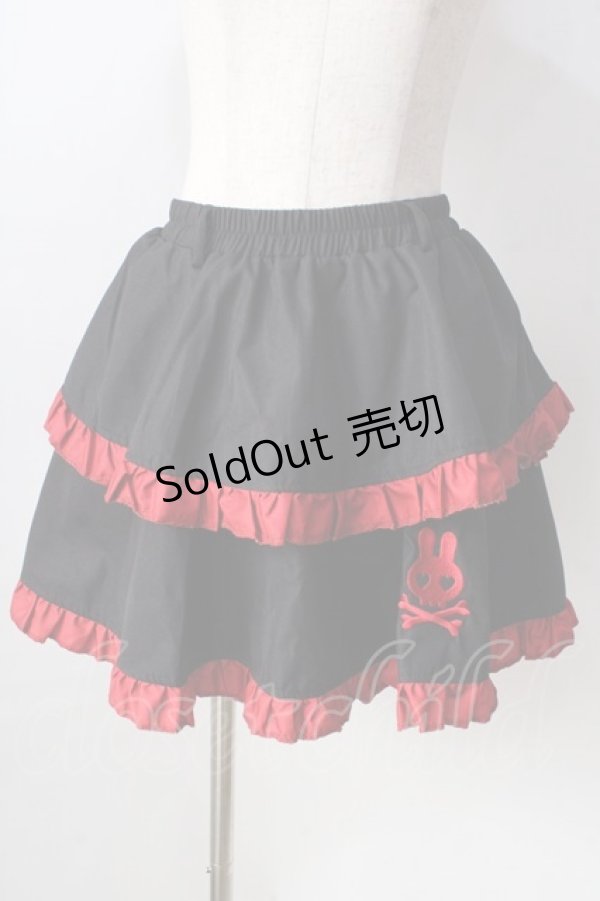 画像1: ACDC RAG / PUNKYバニースカート  ブラック×レッド Y-25-09-05-114-PU-SK-SZ-ZY (1)