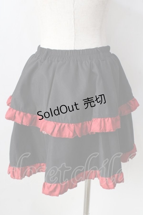 画像2: ACDC RAG / PUNKYバニースカート  ブラック×レッド Y-25-09-05-114-PU-SK-SZ-ZY (2)