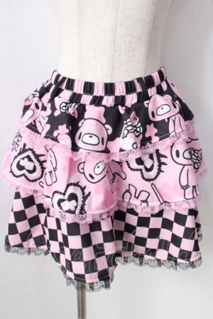 画像: ACDC　RAG / Gloomy x Sophie Powers Cake スカート  ブラック×ピンク Y-25-09-05-116-PU-SK-SZ-ZY