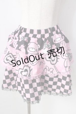 画像: ACDC　RAG / Gloomy x Sophie Powers Cake スカート  ブラック×ピンク Y-25-09-05-116-PU-SK-SZ-ZY