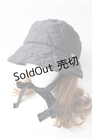 画像: MILK / ハートキルトHAT  黒 Y-25-09-05-012-ML-AC-SZ-ZY