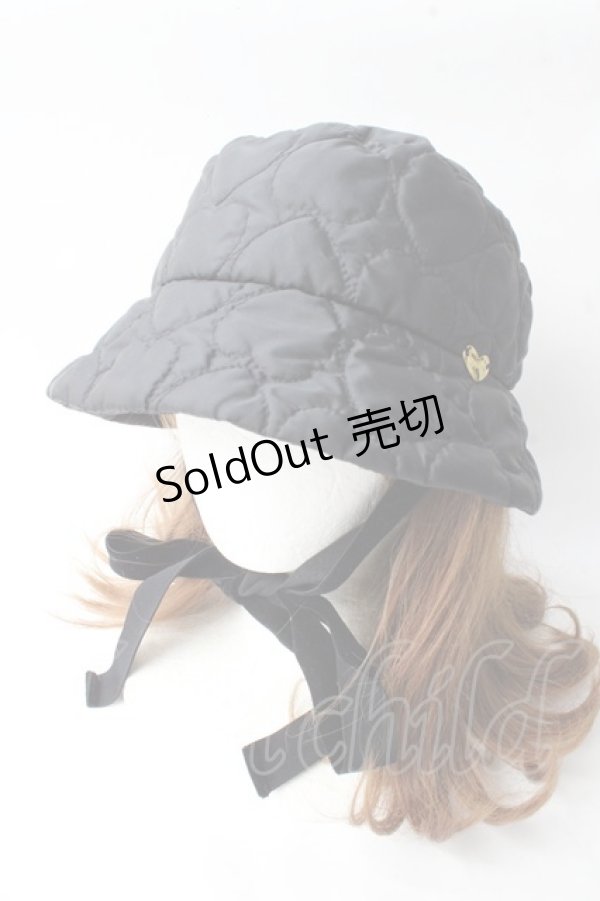 画像1: MILK / ハートキルトHAT  黒 Y-25-09-05-012-ML-AC-SZ-ZY (1)