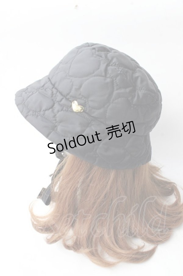 画像2: MILK / ハートキルトHAT  黒 Y-25-09-05-012-ML-AC-SZ-ZY (2)