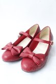 画像1: axes femme kawaii / ローヒールリボンパンプス M ワイン Y-25-09-05-016-AX-SH-SZ-ZY (1)