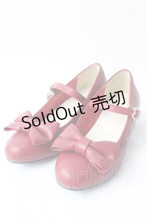 画像: axes femme kawaii / ローヒールリボンパンプス M ワイン Y-25-09-05-016-AX-SH-SZ-ZY