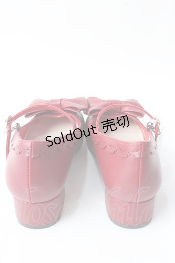 画像3: axes femme kawaii / ローヒールリボンパンプス M ワイン Y-25-09-05-016-AX-SH-SZ-ZY (3)