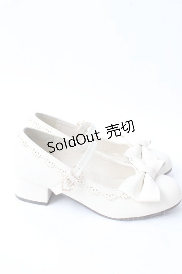 画像4: axes femme kawaii / ローヒールリボンパンプス M 生成り Y-25-09-05-017-AX-SH-SZ-ZY (4)
