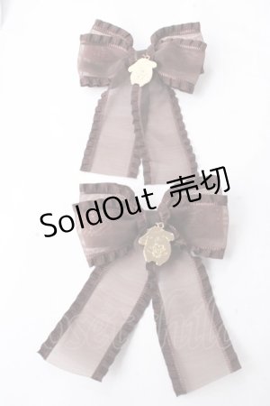 画像: DearMyLove / ポムポムプリンリボンクリップ  ブラウン Y-25-09-05-004-EL-ZA-SZ-ZT487-F003