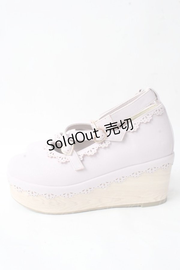 画像2: axes femme kawaii / スカラップ木底シューズ M ピンク Y-25-09-05-019-AX-SH-SZ-ZY (2)