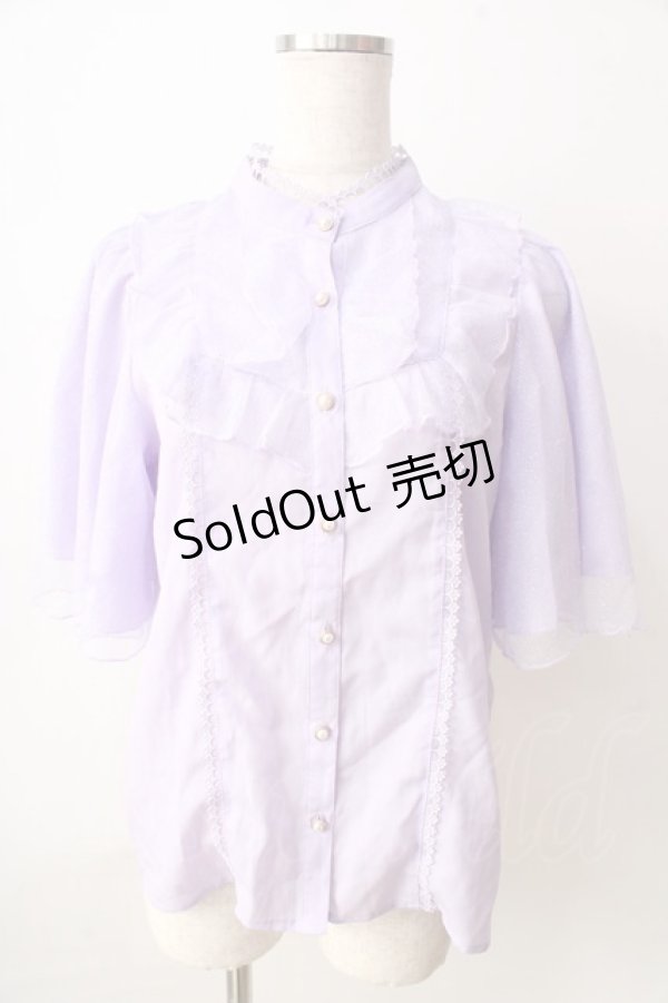 画像1: axes femme kawaii / チュールフリルブラウス  ラベンダー Y-25-09-05-024-AX-BL-SZ-ZY (1)