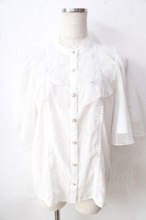 画像: axes femme kawaii / チュールフリルブラウス  白 Y-25-09-05-025-AX-BL-SZ-ZY