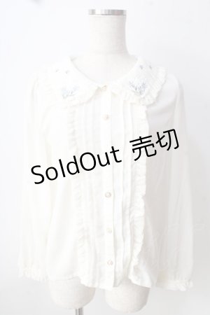 画像: axes femme POETIQUE / 襟花刺繍ブラウス  生成り Y-25-09-05-029-AX-BL-SZ-ZY